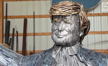 Sculpture depicting iconic Trump assassination attempt displayed in Oval Office